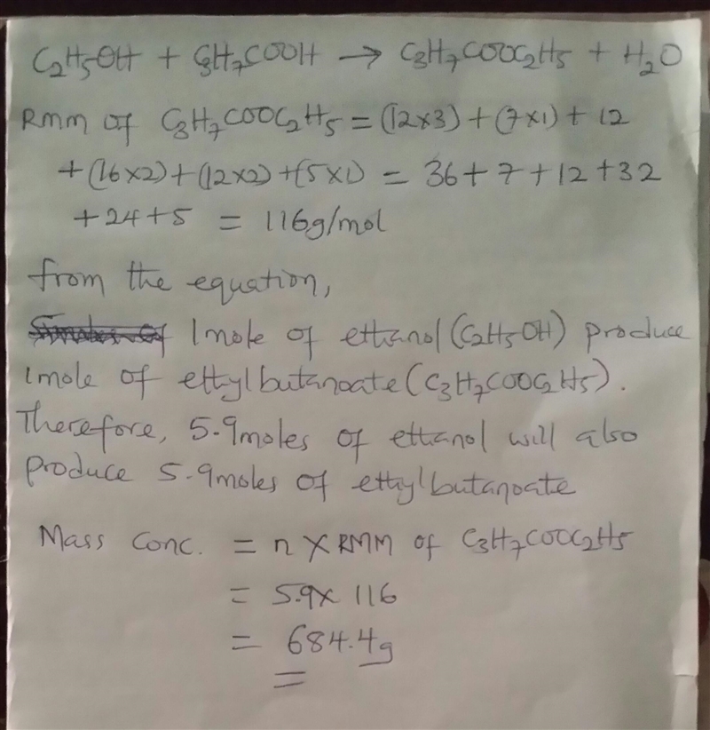 The process in which an organic acid and an alcohol react to form an ester and water-example-1