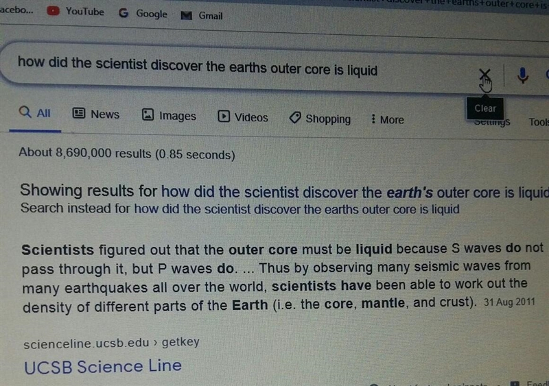 How did scientist discover that earths outer core is liquid-example-1