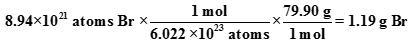 How many grams of Br contain 8.94 × 1021 atoms of atomic bromine?-example-1