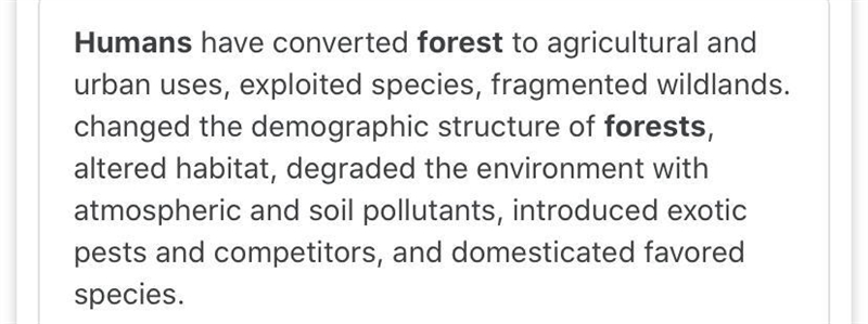 How have forests been exploited by humans-example-1