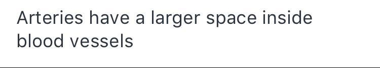 Which vessels have a larger space inside the blood vessel? veins arteries capillaries-example-1