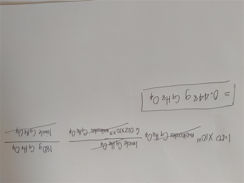 What is the mass, in grams, of 1.50×1021 molecules of aspirin, C9H8O4? Express your-example-1