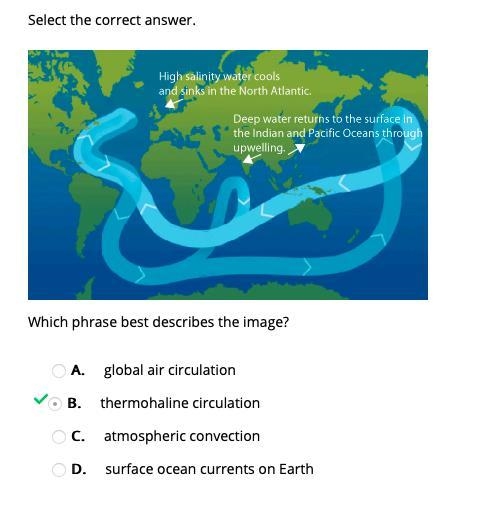 Which phrase best describes the image? A. global air circulation B. thermohaline circulation-example-1