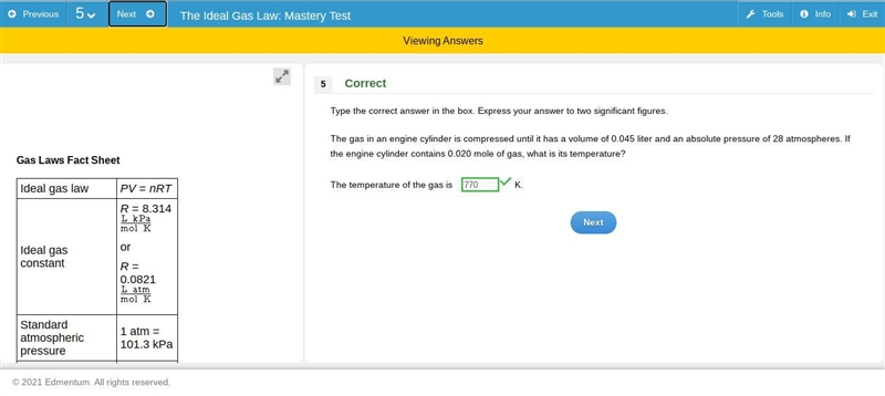 The gas in an engine cylinder is compressed until it has a volume of 0.045 liter and-example-1