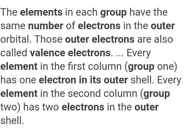 How are elements grouped according to the number of valence electrons in their outermost-example-1