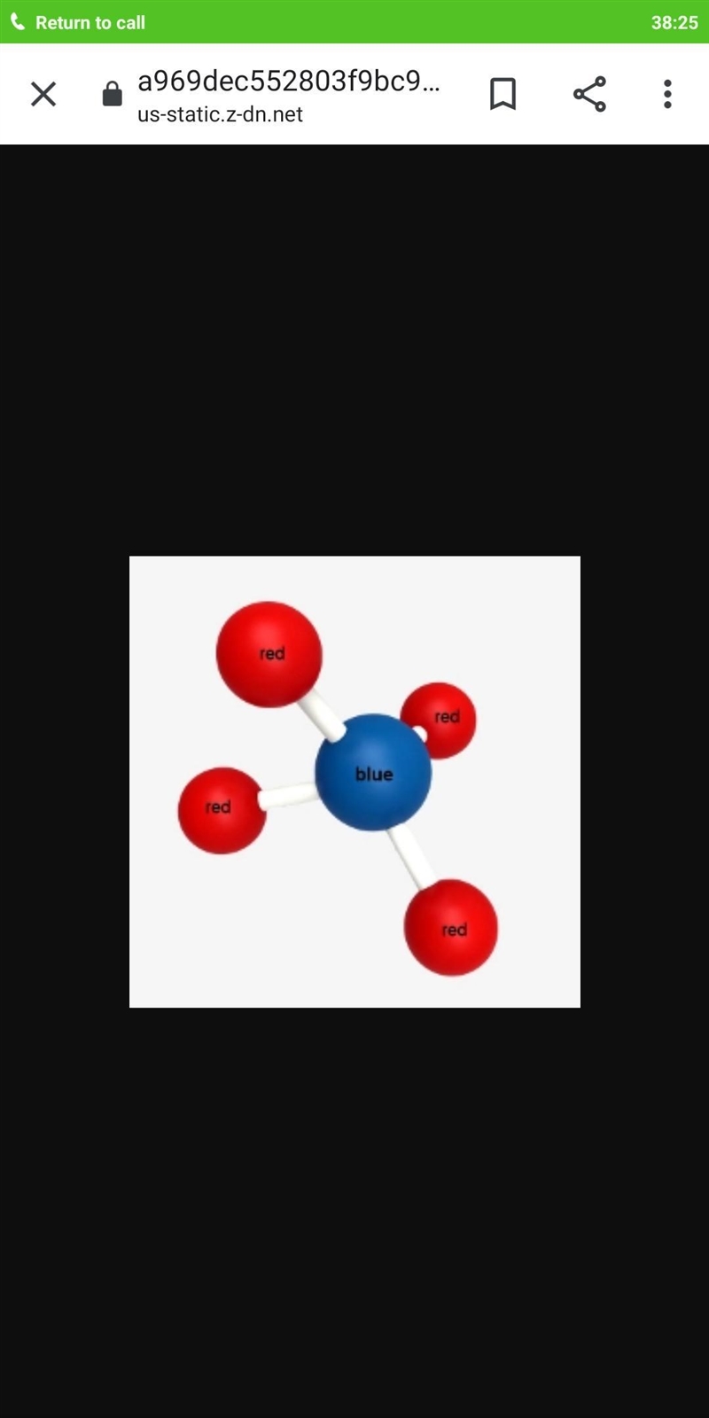 The image shows a molecular model of a compound using balls and sticks. Each ball-example-1