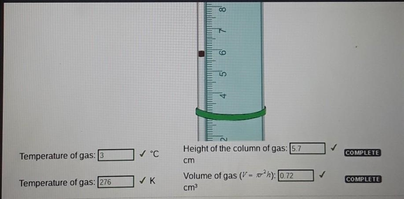 Place the capillary tube, still attached to the ruler, in the water bath. 600 ml Temperature-example-1