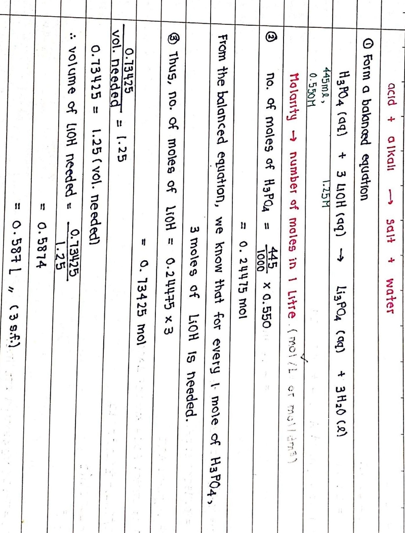 What volume of 1.25 M lithium hydroxide LiOH is needed to neutralize 445 ml of 0.550 M-example-1