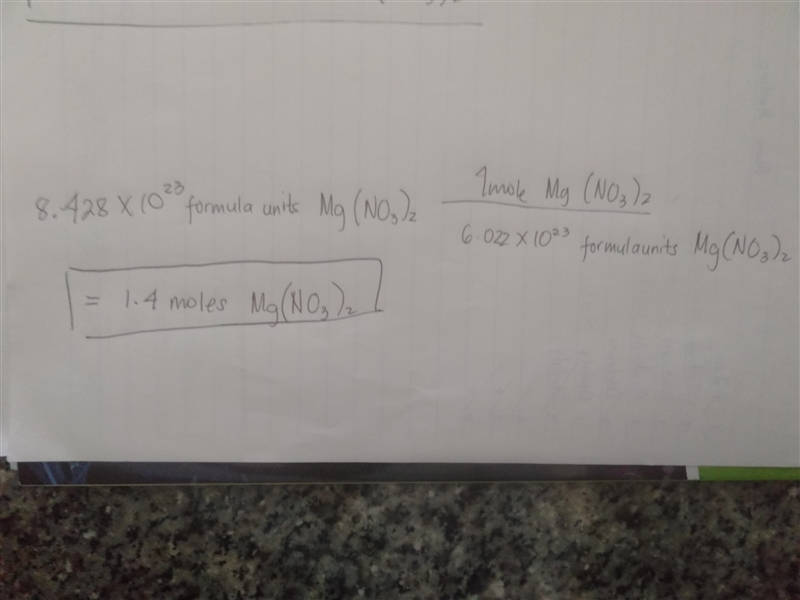 Calculate the number of moles of Mg(NO3)2 consisting of 8.428 x 10^23 formula units-example-1