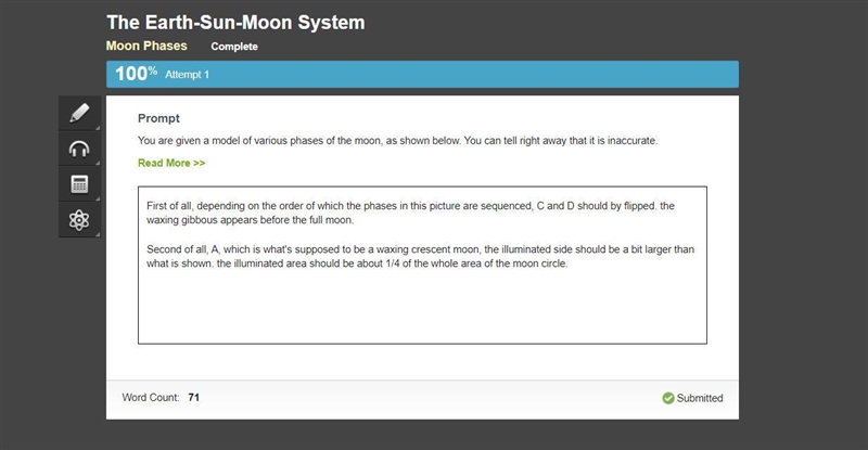 You are given a model of various phases of the moon, as shown below. You can tell-example-1