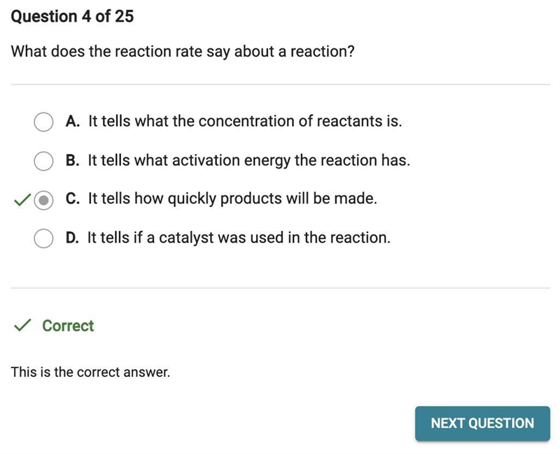 What does the reaction rate say about a reaction?-example-1