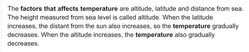 Name two factors that influence temperature-example-1