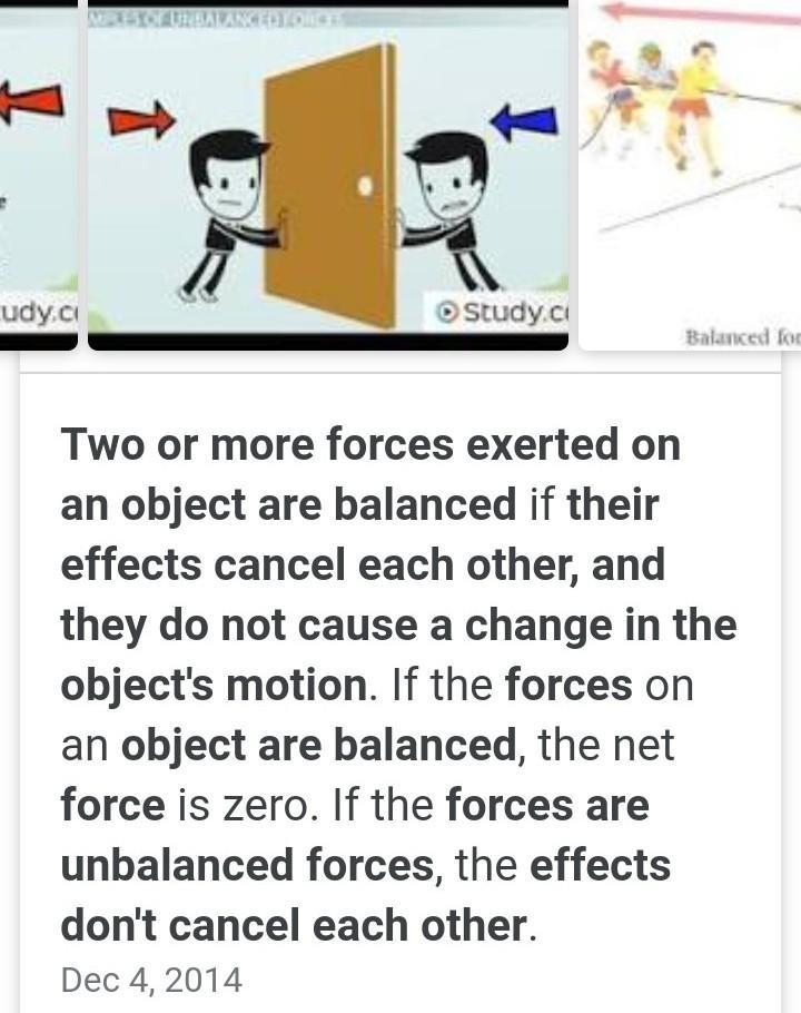 When 2 or more forces exerted on an object where their effect cancels each other and-example-1