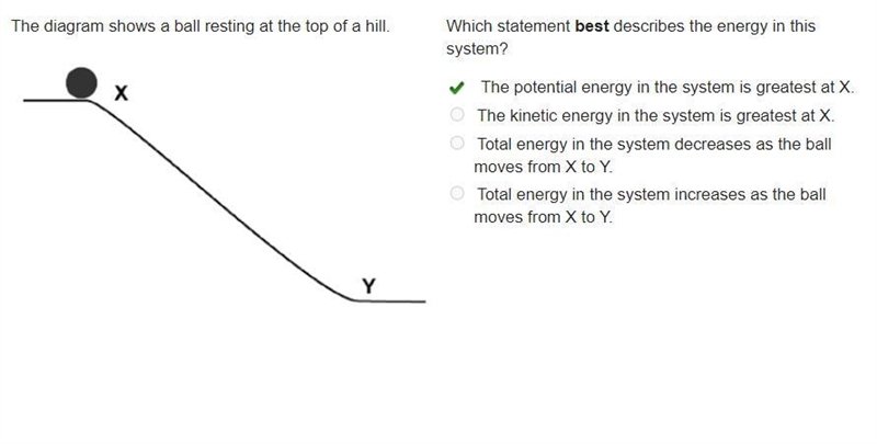 Which statement best describes the energy in this sistem? The potential energy in-example-1