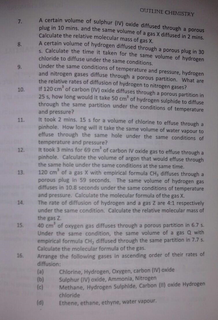 Hi. Please I need About 20 Questions on Grahams Law of diffusion. Optional : ( with-example-1