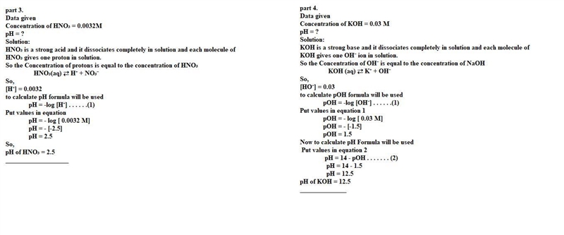 Calculate the pH of the following solutions (1) 0.02mhcl. (2) 0.10mnaoh. (3) 0.0032mhno-example-2