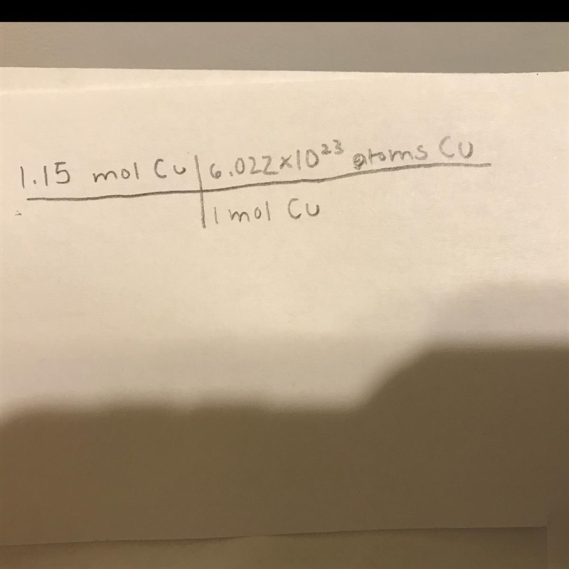 How many atoms are in 1.15 mole Cu?-example-1