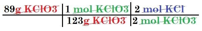 Given the following reaction: 2 KCIO3 -->2 KCl + 302 How many moles of KCl will-example-1