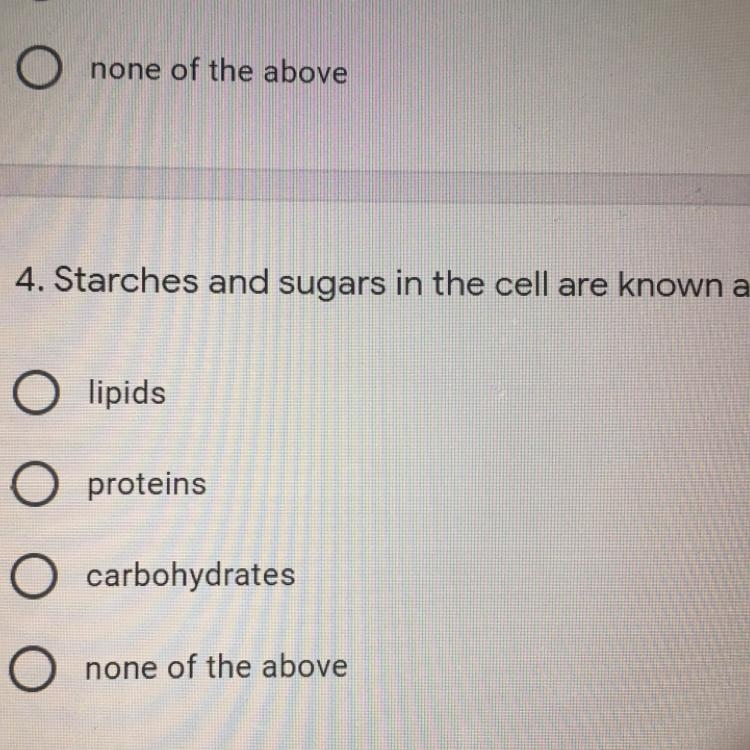 What are starches and sugars in the cell known as?-example-1