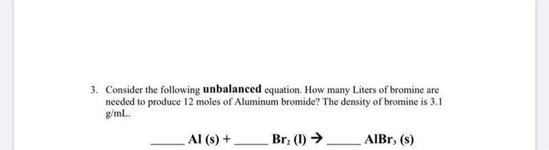 How many liters of bromine are needed to produce 12 miles of aluminum bromide?-example-1