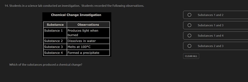 . Students in a science lab conducted an investigation. Students recorded the following-example-1