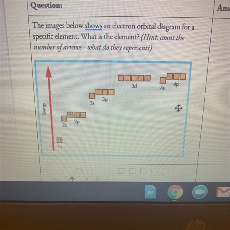 The images below shows an electron orbital diagram for a specific element. What is-example-1