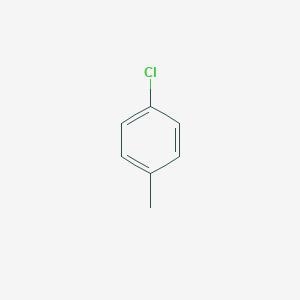 In the molecule p-chlorotoluene (image attatched of molecule), what does the p at-example-1