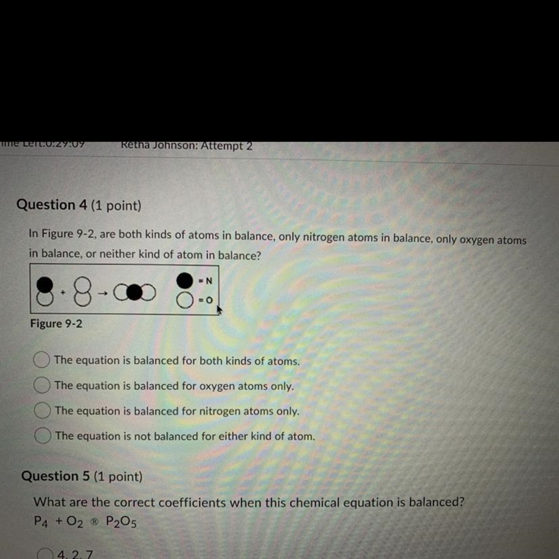 In Figure 9-2, are both kinds of atoms in balance, only nitrogen atoms in balance-example-1