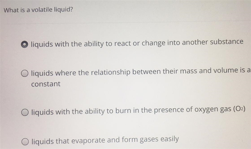 What is a volatile liquid?-example-1