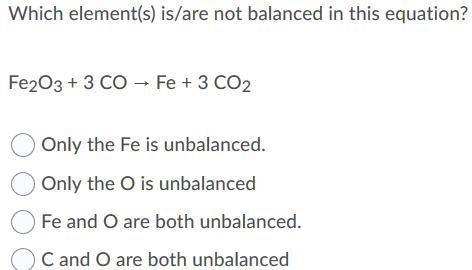 Which element(s) is/are not balanced in this equation?-example-1