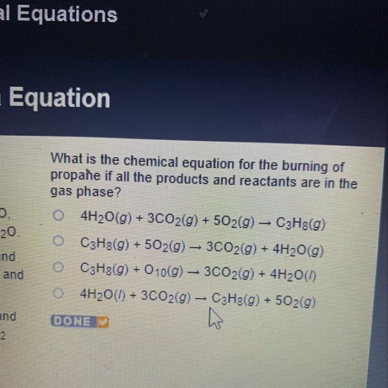 what is the chemical equation for the burning of propane if all the products and reactants-example-1