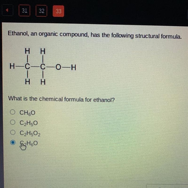 Hellppp Ethanol, an organic compound, has the following structural formula. Hн Н-С-example-1