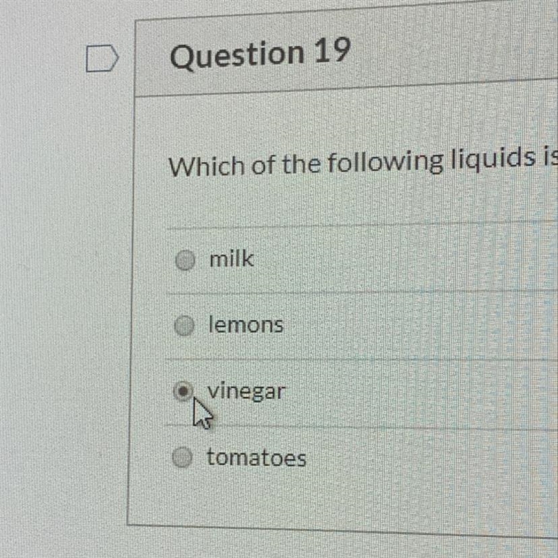 Which of the following liquids is basic?-example-1