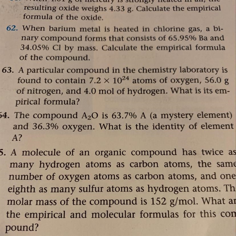 The compound A2O is 63.7% A (mystery element) and 36.3% oxygen. What is the identity-example-1