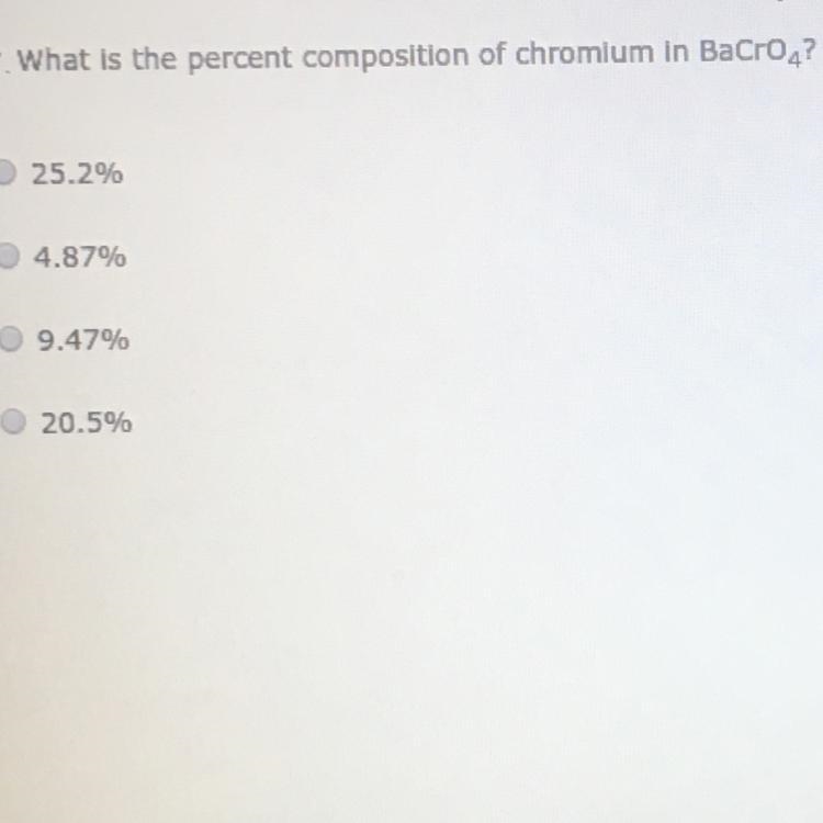 7. What is the percent composition of chromlum in BaCro?-example-1