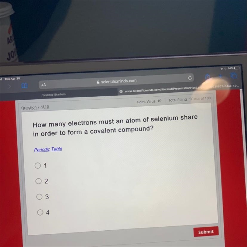 How many electrons must an atom of selenium share in order to form a covalent compound-example-1