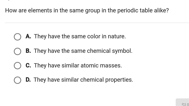 How are elements in the same group in the periodic table alike-example-1