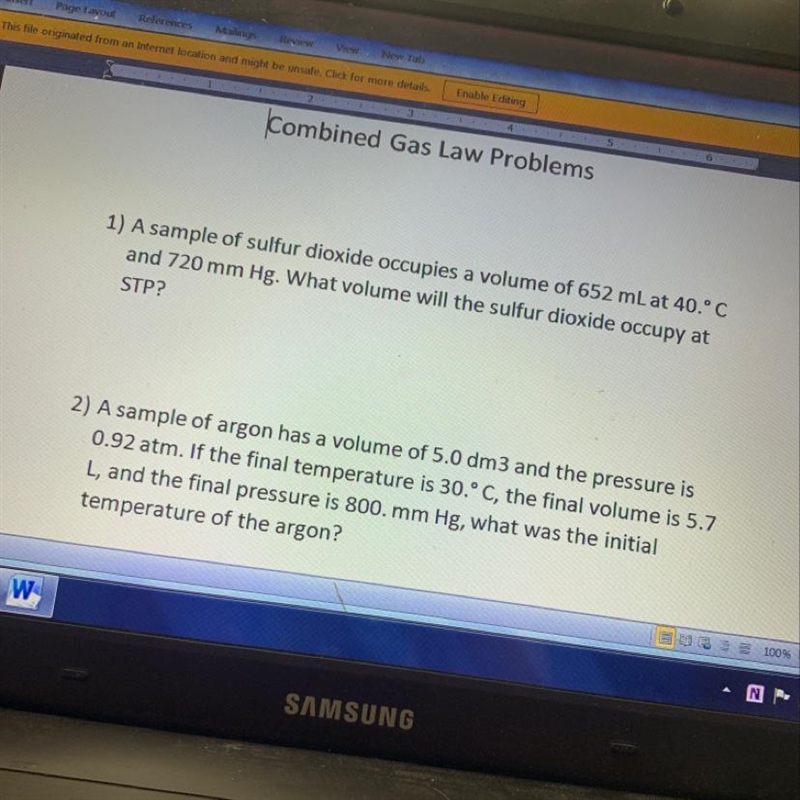 Use combined gas law..-example-1