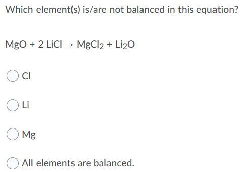 Which element(s) is/are not balanced in this equation?-example-1