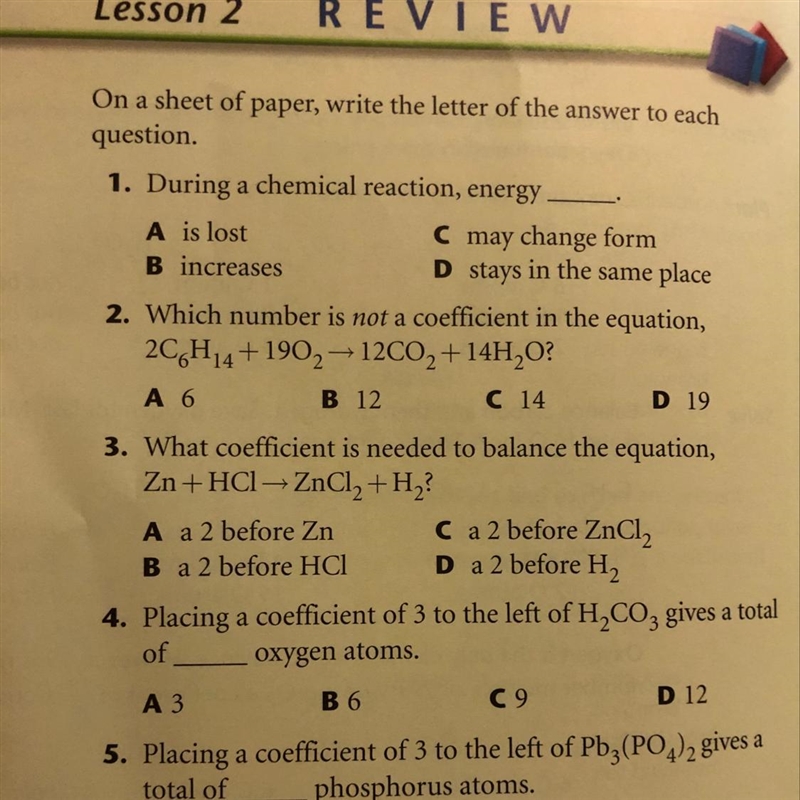 2. Which number is not a coefficient in the equation, 2C6H14 + 190212C02 + 14H20? A-example-1