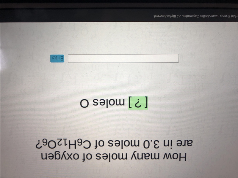 How many moles of oxygen are in 3.0 moles of C6H12O6?-example-1