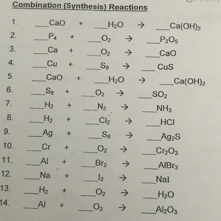 Combination (Synthesis) Reactions pls help!-example-1