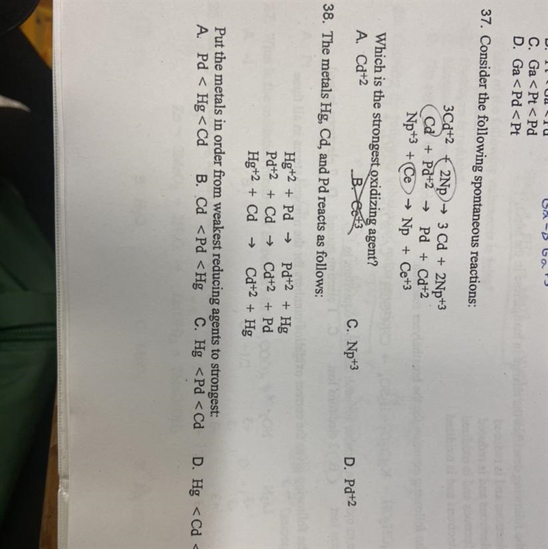 How do you know the strength of oxidizing/reducing agents in questions such as these-example-1