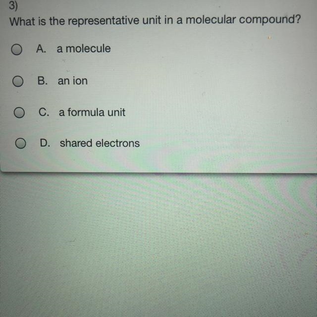 What is the representative unit in a molecular compound-example-1