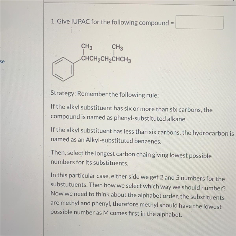 1. Give IUPAC for the following compound-example-1