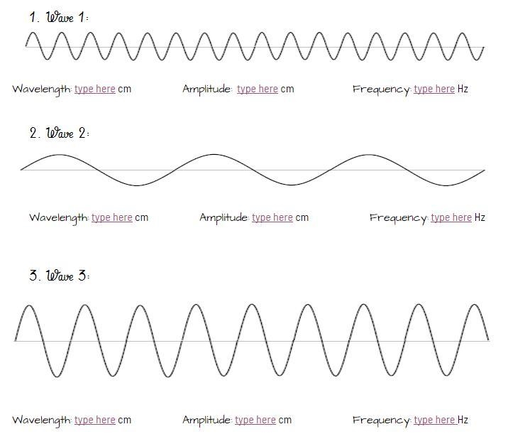 Help me with my waves homework. I need to measure the 3 waves and answer the 2 questions-example-1