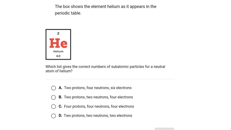 Which list gives the correct numbers of subatomic particles for a neutral atom of-example-1