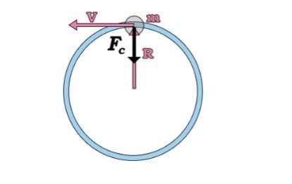 The diagram represents an object moving at constant speed in a circle. What on the-example-1