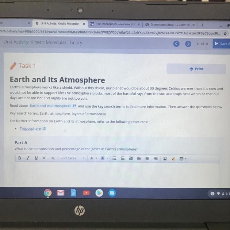 Print Earth and Its Atmosphere Earth's atmosphere works like a shield. Without this-example-1