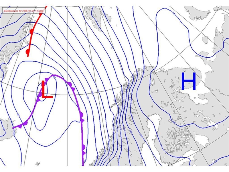 Take a look at this weather map. What do you think the H and L represent?-example-1